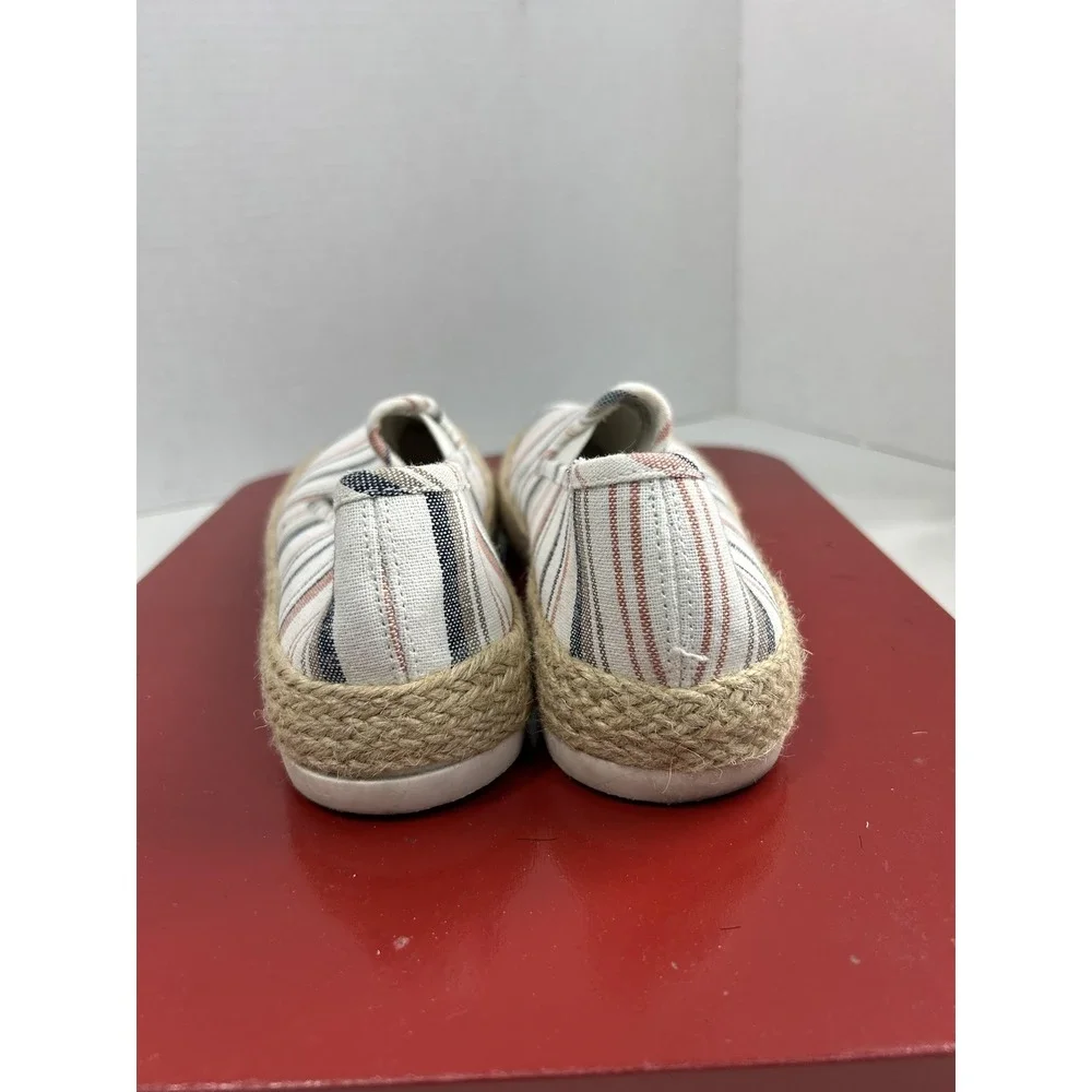 Esprit Shoes Womens Size 7 Striped Canvas Espadrilles Flat Slip On Summer Casual
